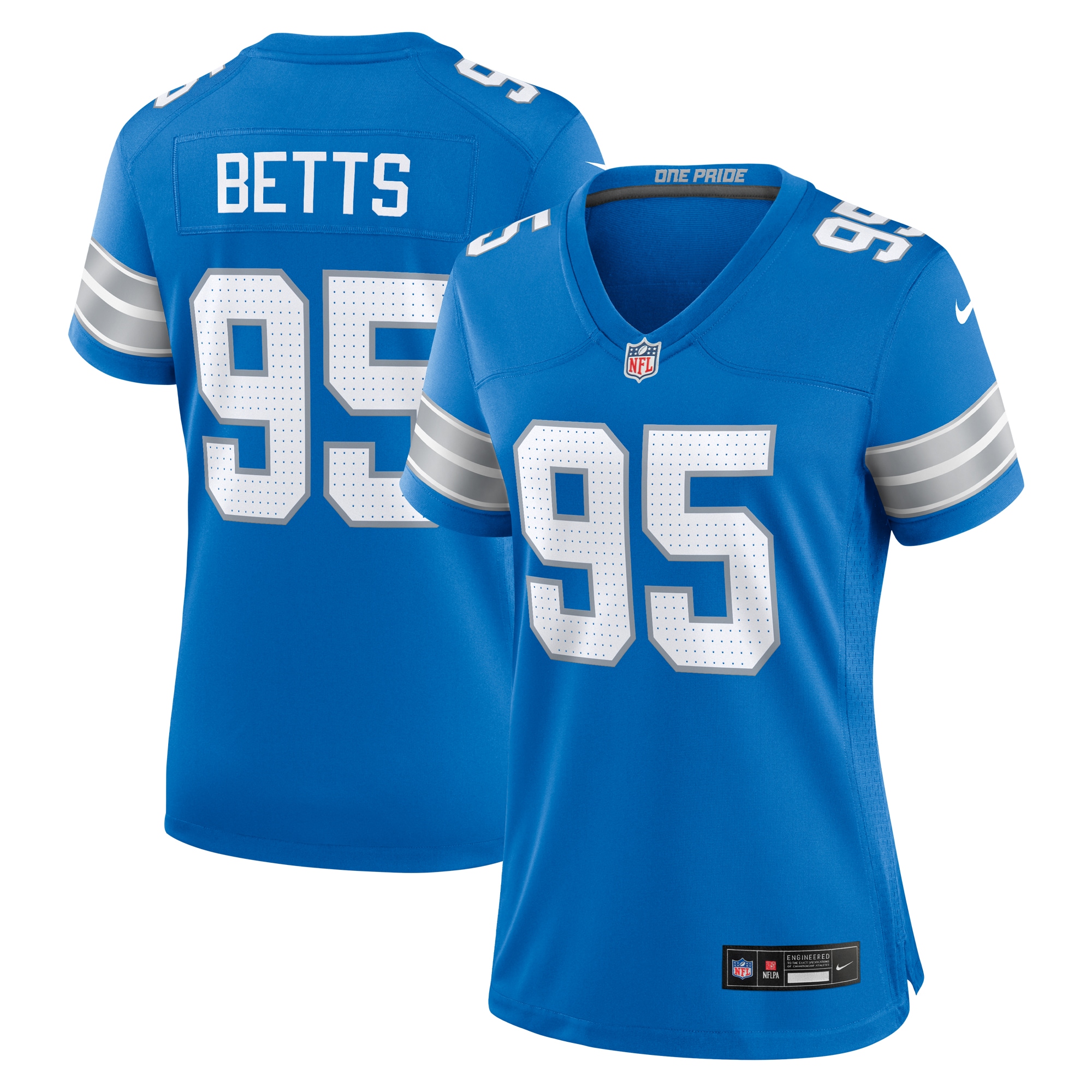 Detroit Lions Mathieu Betts Blue Game NFL Jersey Women's