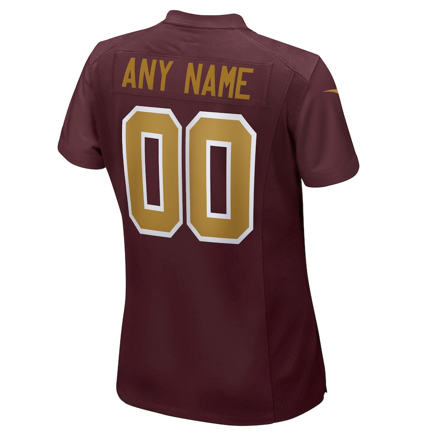 Washington Commanders Team Alternate Custom Burgundy NFL Jersey Women's