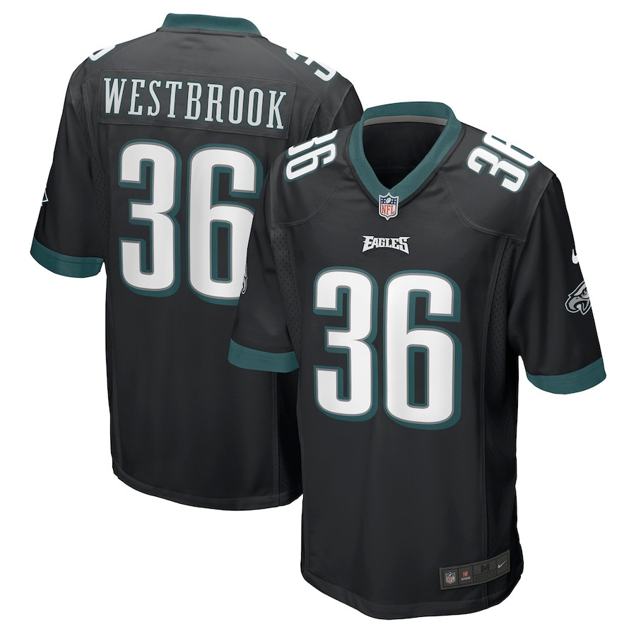 Brian Westbrook 36 Philadelphia Eagles Retired Alternate Game Black NFL Jersey Men's