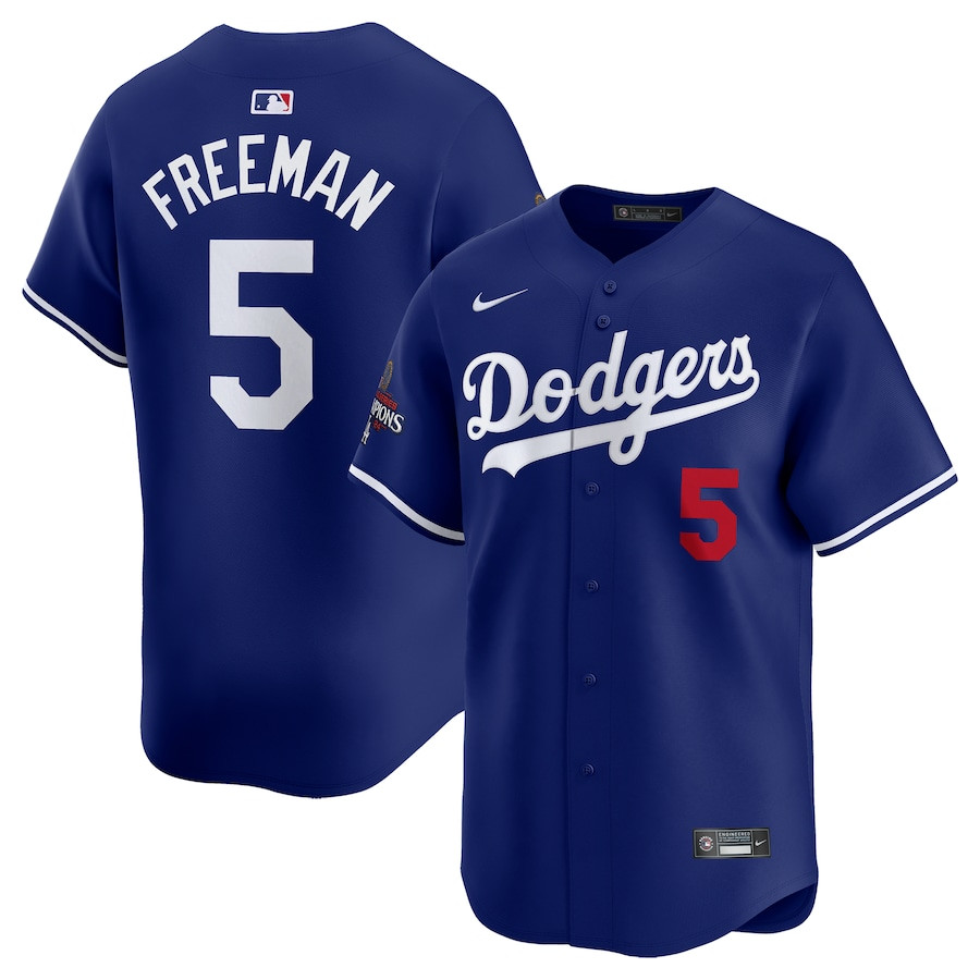 Freddie Freeman 5 Los Angeles Dodgers 2024 World Series Champions Alternate Limited Player Royal MLB Jersey Men's