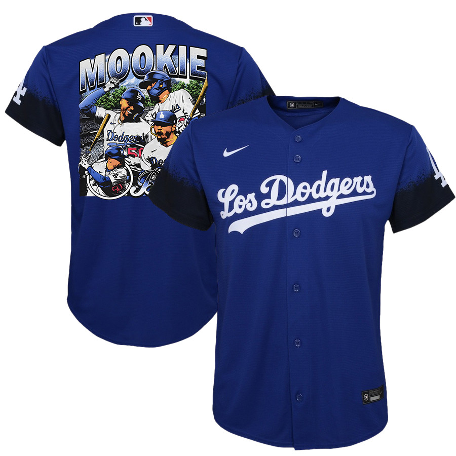 Mookie Betts 50 Los Angeles Dodgers Stadium 2023 City Connect Player Royal MLB Jersey Youth
