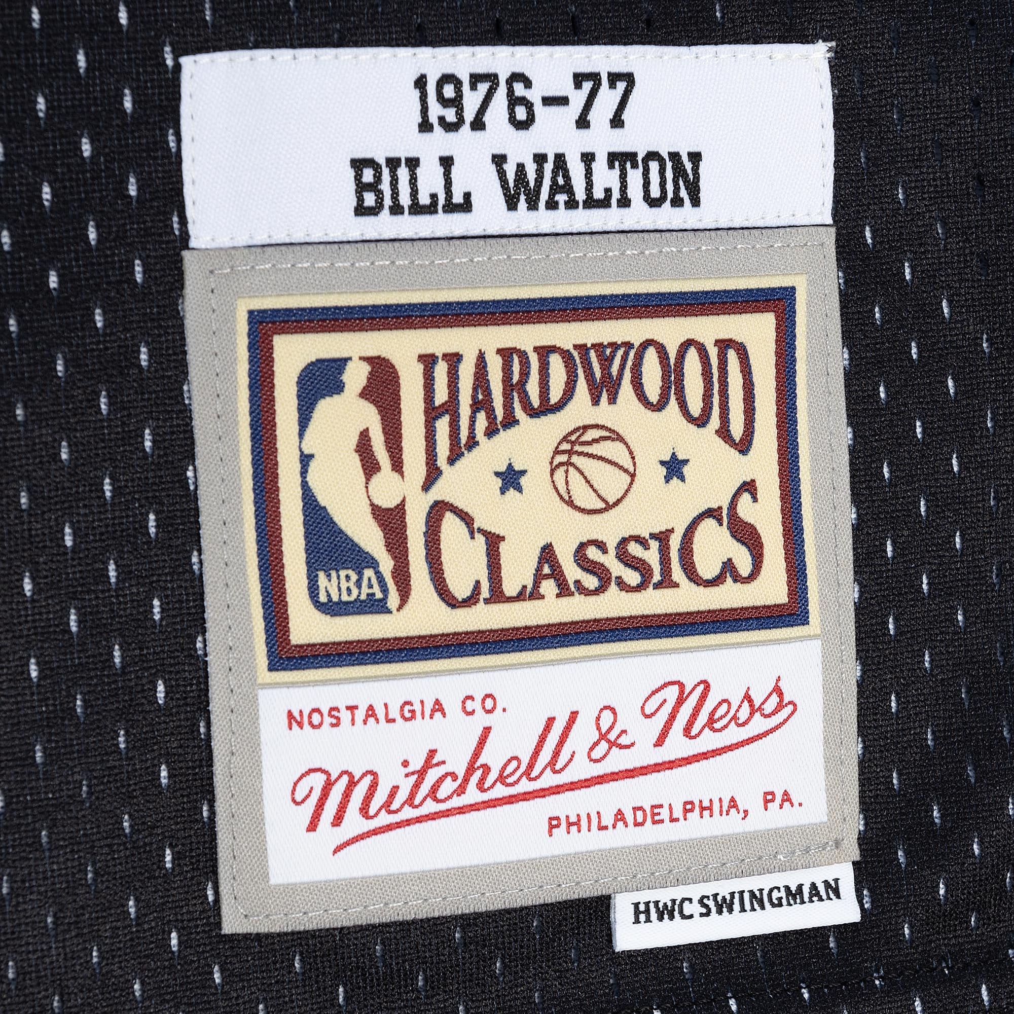 Mitchell Ness Bill Walton Red/Black Portland Trail Blazers Hardwood Classics 1976/77 Split Swingman NBA Jersey Men's