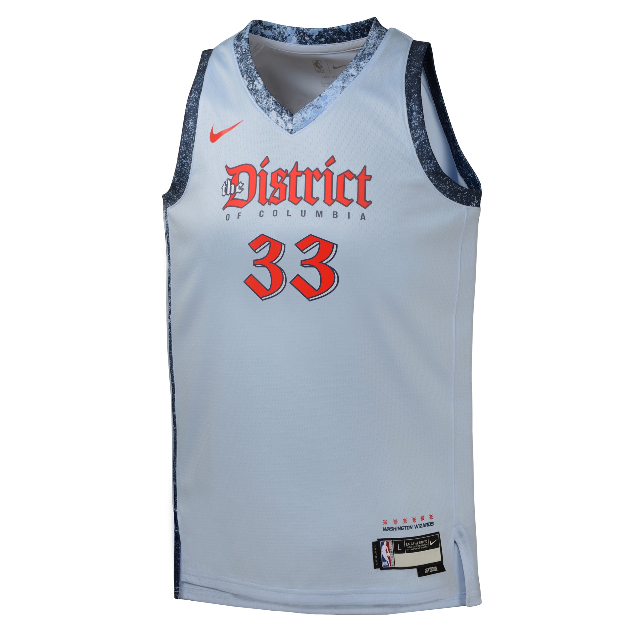Camiseta City Edition Swingman de los Washington Wizards 2024 Azul Kyle Kuzma Juvenil NBA Jersey Men's