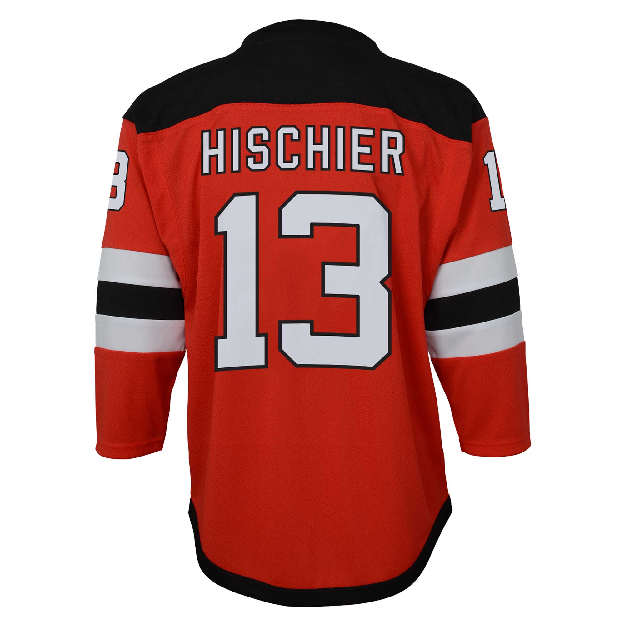 New Jersey Devils Nico Hischier Red Captain Patch Home Player NHL Jersey Youth