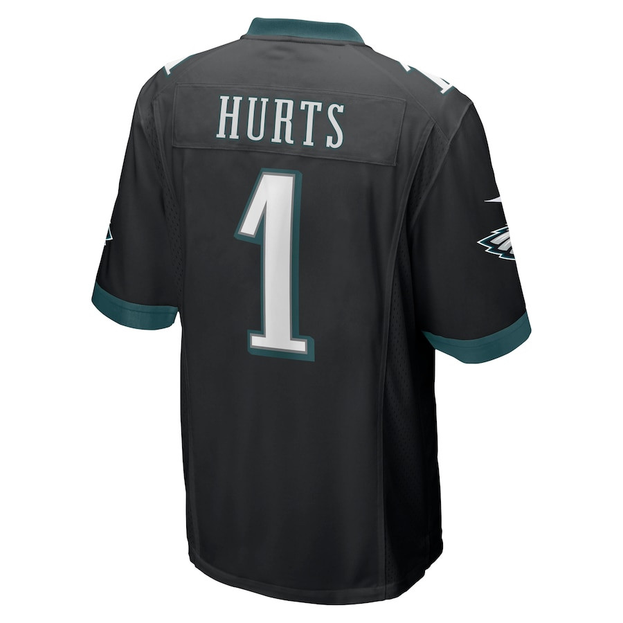 Jalen Hurts 1 Philadelphia Eagles Game Black NFL Jersey Men's