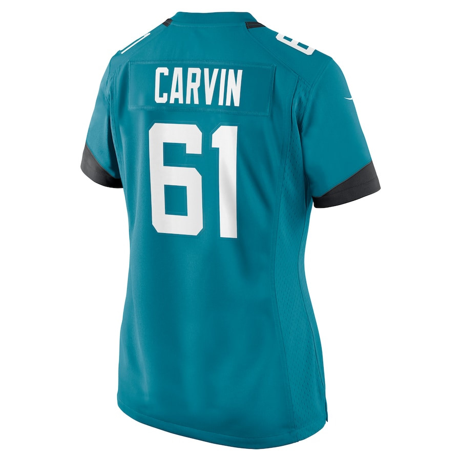 Jerome Carvin 61 Jacksonville Jaguars Game Teal NFL Jersey Women's