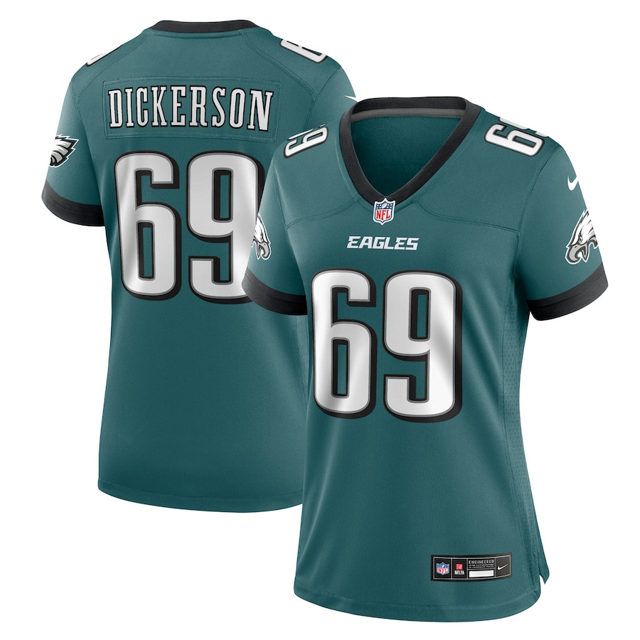 Landon Dickerson 69 Philadelphia Eagles Team Game Midnight Green NFL Jersey Women's