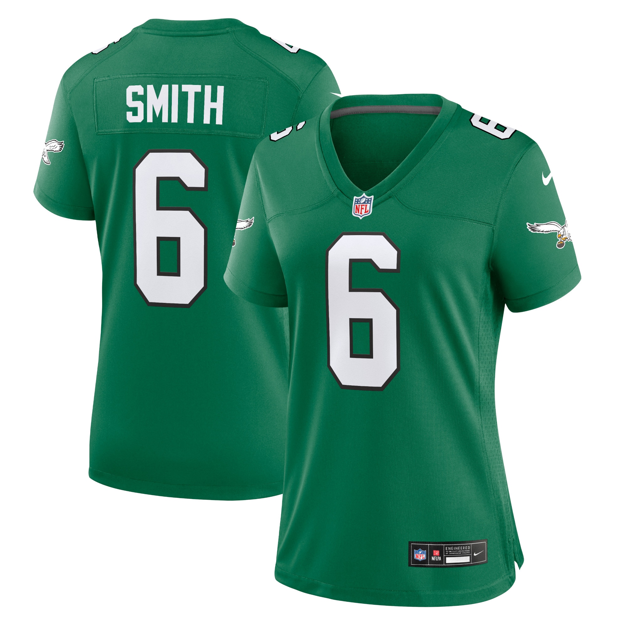 Philadelphia Eagles DeVonta Smith Kelly Green Player NFL Jersey Women's