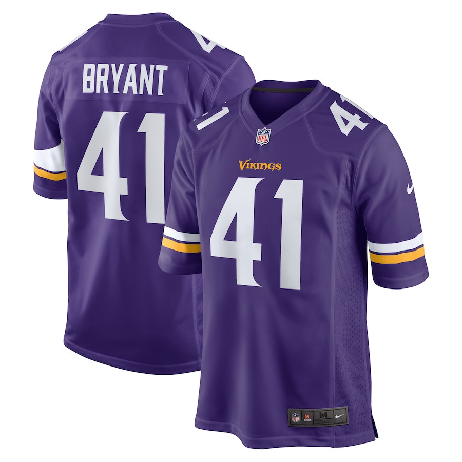 Austin Bryant 41 Minnesota Vikings Game Purple NFL Jersey Men's
