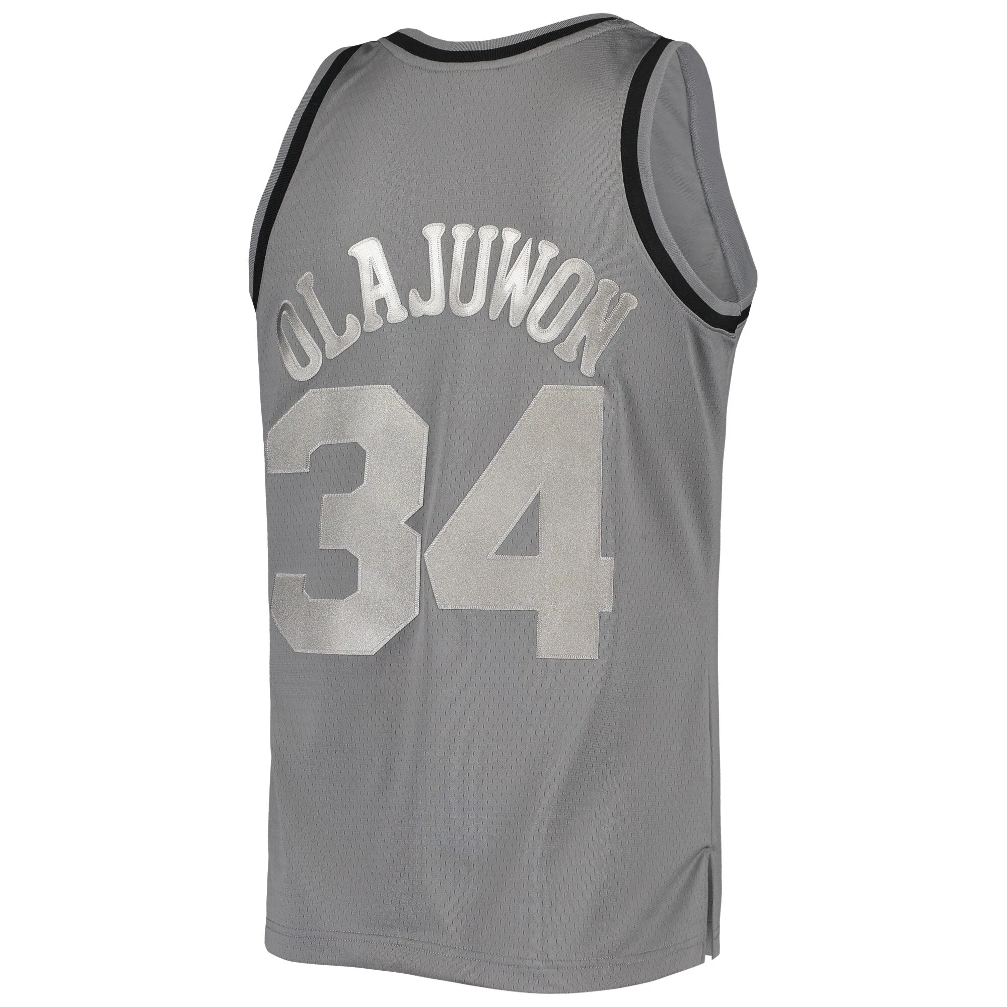 Hakeem Olajuwon Houston Rockets Mitchell Ness Hardwood Classics Retired Player 1993/94 Metal Works Swingman ??Charcoal NBA Jersey Men's