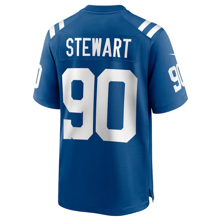 Grover Stewart 90 Indianapolis Colts Game Royal NFL Jersey Men's