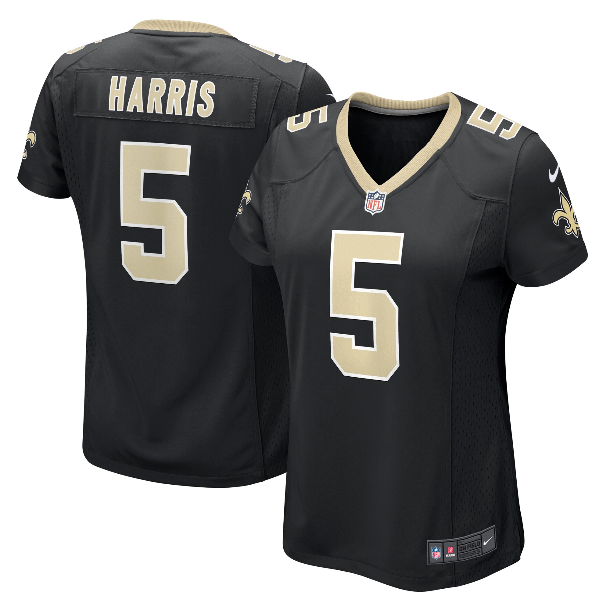 New Orleans Saints Will Harris Black Game NFL Jersey Women's