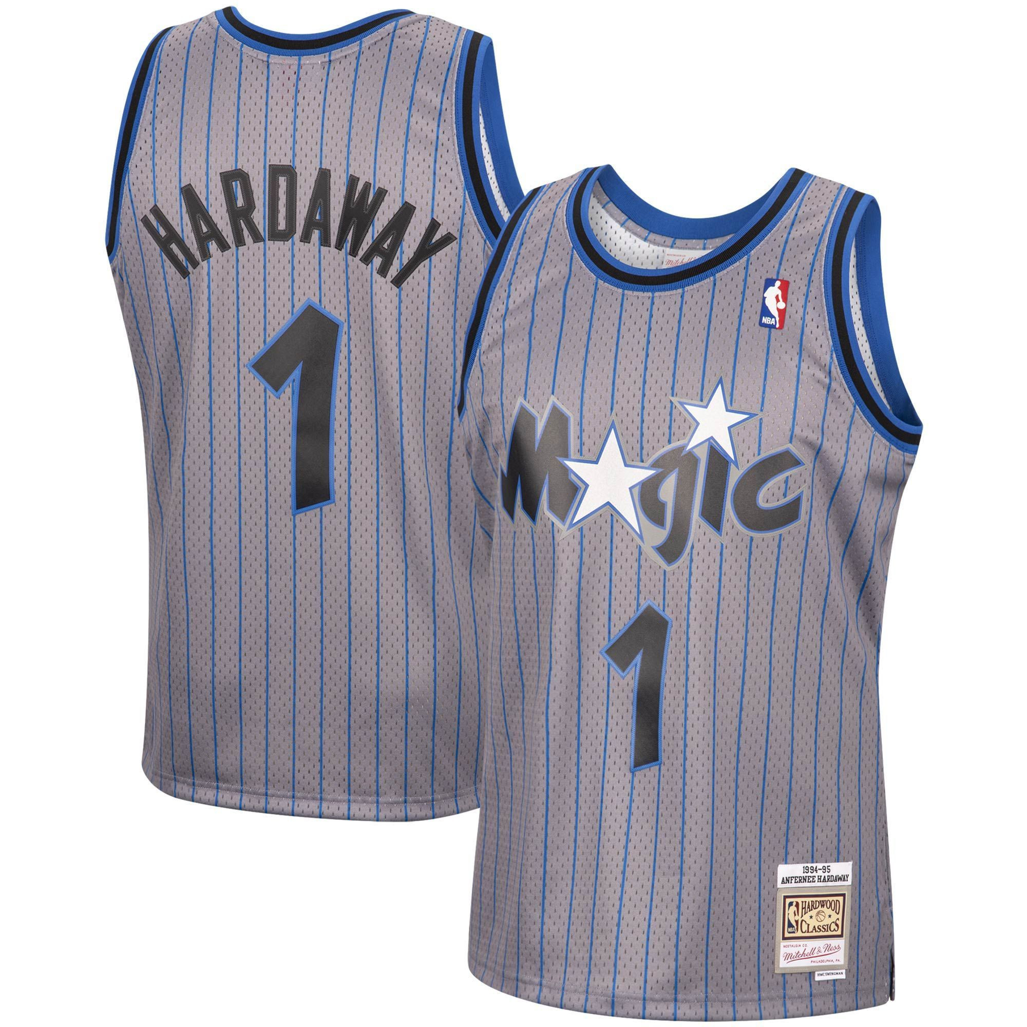 Penny Hardaway Orlando Magicc Mitchell Ness 1994-95 Hardwood Classics Reload Swingman Gray NBA Jersey Men's