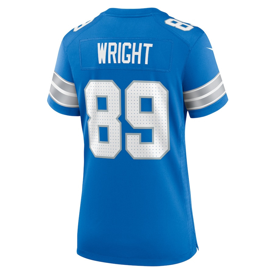Brock Wright 89 Detroit Lions Team Game Blue NFL Jersey Women's