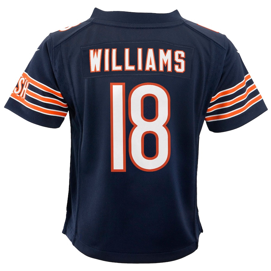 Caleb Williams 18 Chicago Bears 2024 Draft First Round Pick Player Game Navy NFL Jersey Youth