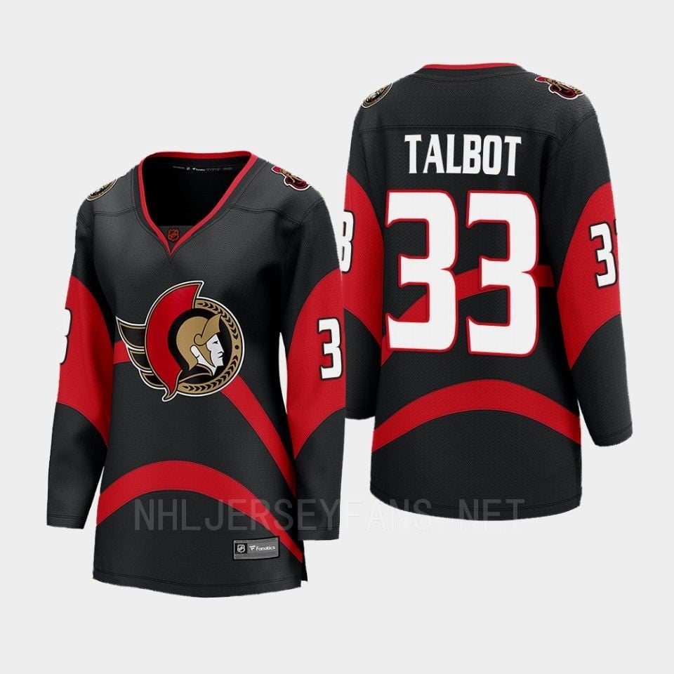 Cam Talbot 33 Ottawa Senators 2022 Special Edition 2.0 Breakaway Retro Black NHL Jersey Women's