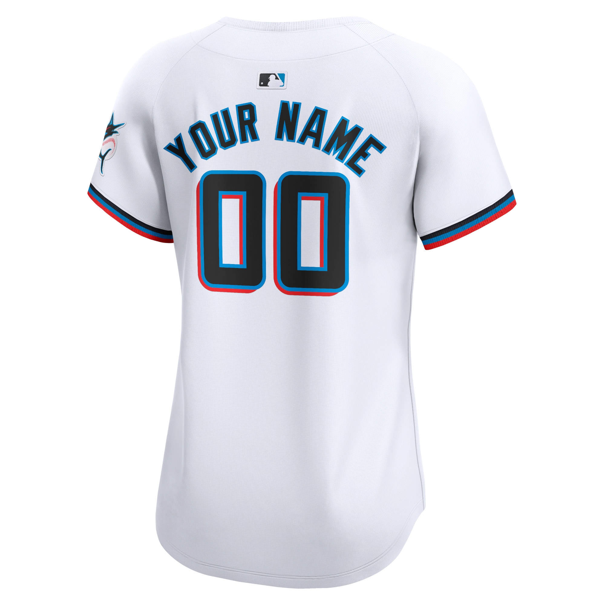 Miami Marlins White Home Limited Custom MLB Jersey Women's