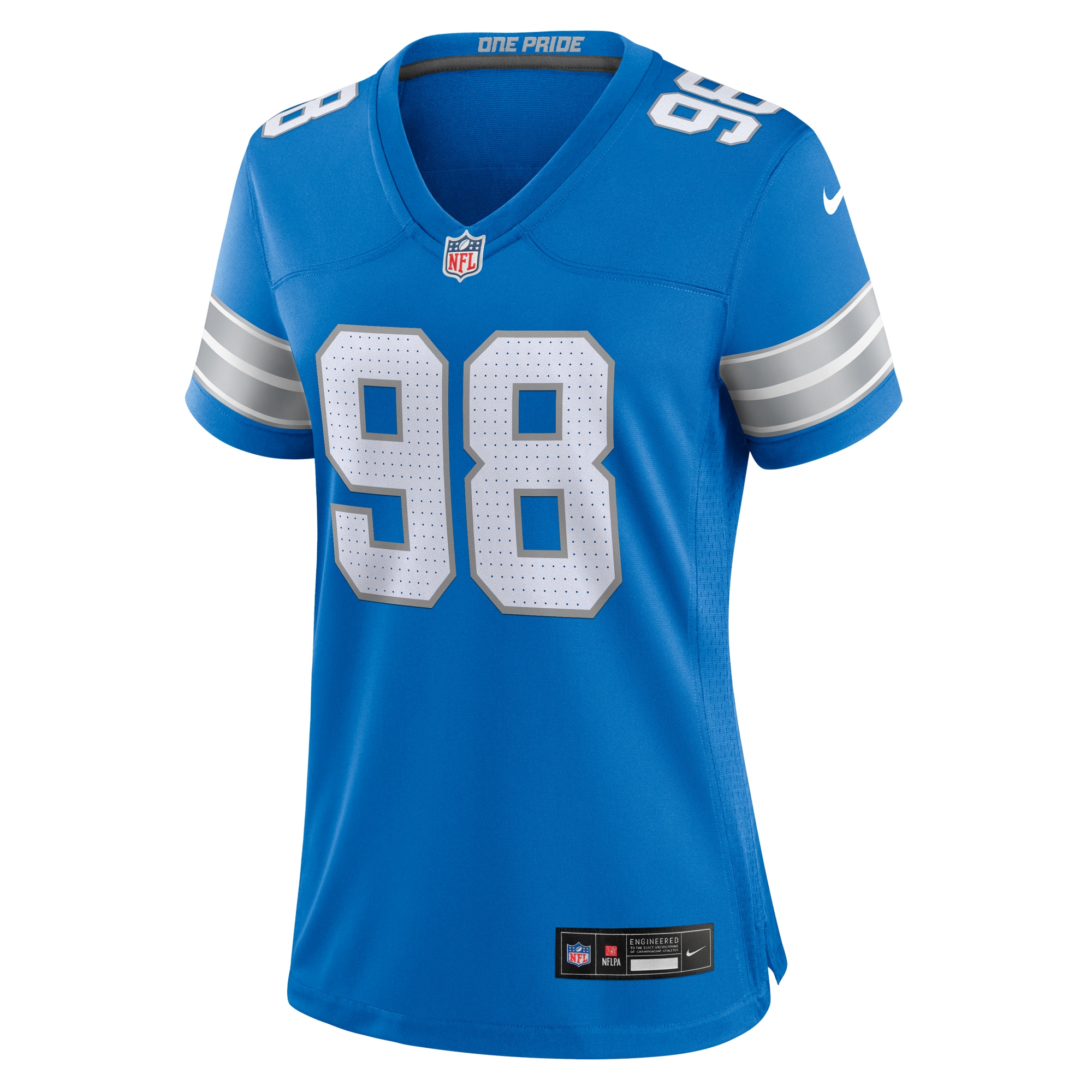 Detroit Lions D.J. Reader Blue Team Game NFL Jersey Women's