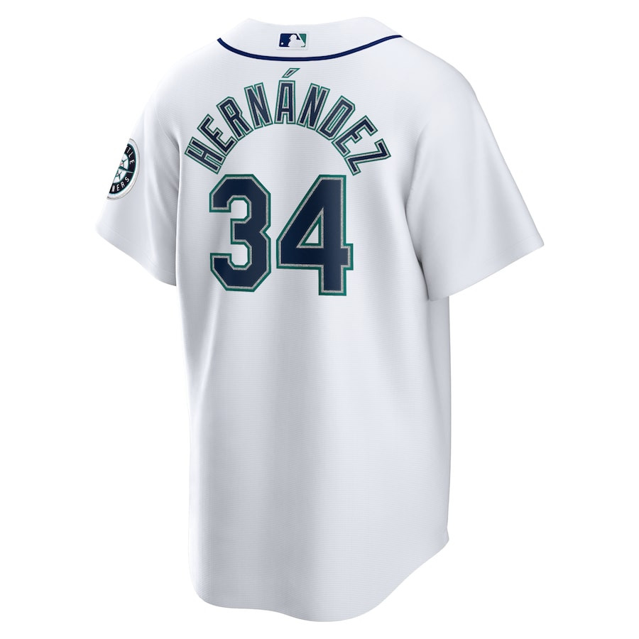Felix Hernandez 34 Seattle Mariners 2023 Hall of Fame Home White MLB Jersey Men's