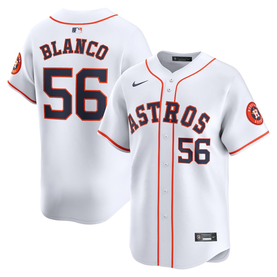 Ronel Blanco 56 Houston Astros Home Limited White MLB Jersey Men's