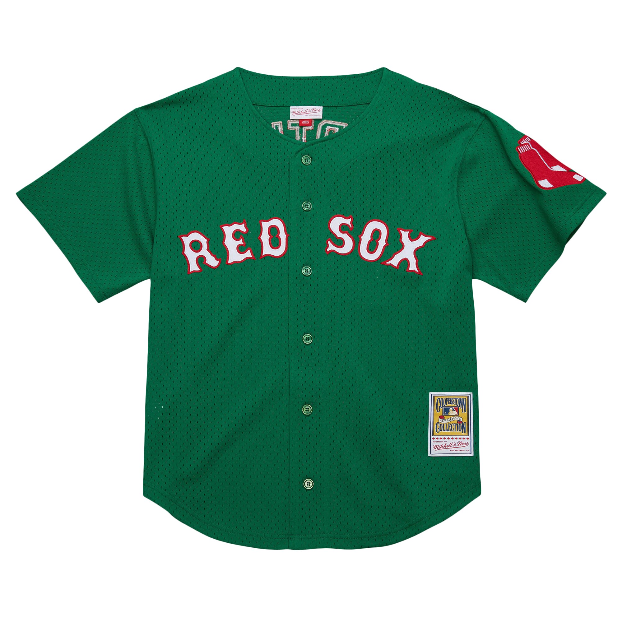 Boston Red Sox David Ortiz Mitchell Ness Kelly Green Cooperstown Collection Mesh Batting Practice MLB Jersey Men's