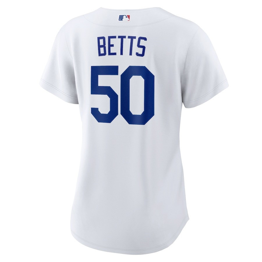 Mookie Betts 50 Los Angeles Dodgers Home Player White MLB Jersey Women's