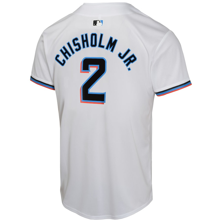 Jazz Chisholm Jr. 2 Miami Marlins Home Game White MLB Jersey Youth