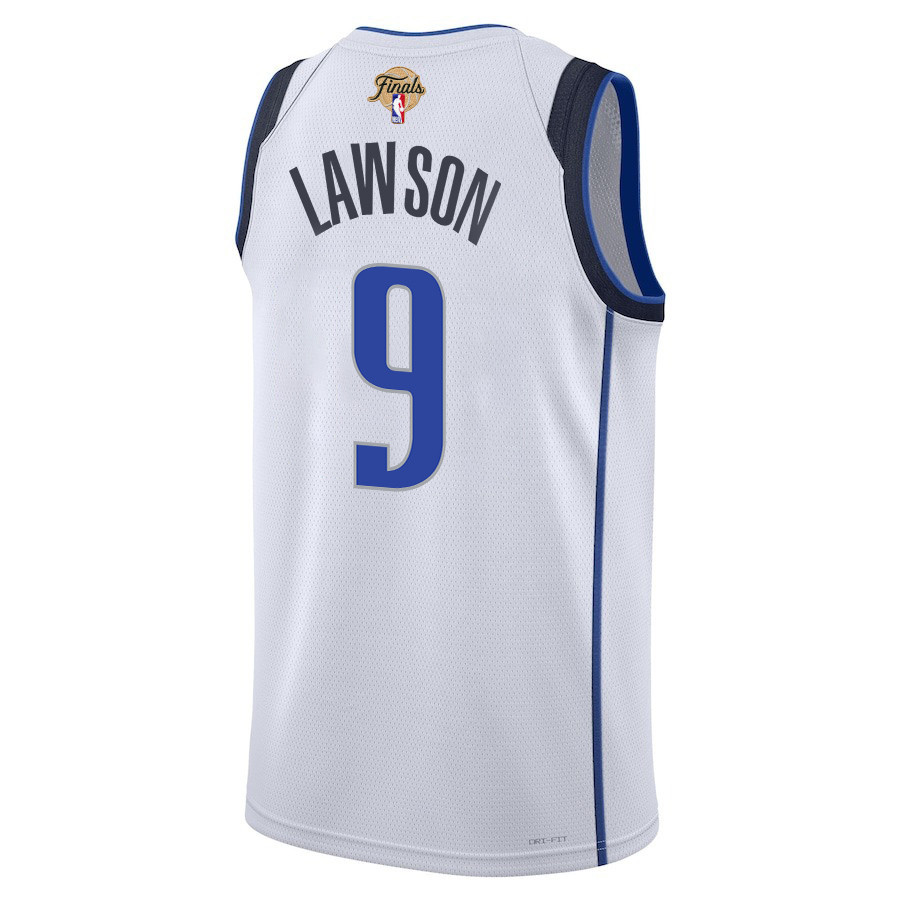 A.J. Lawson 9 Dallas Mavericks 2024 FINALS PATCH Swingman Association Editio White NBA Jersey Men's
