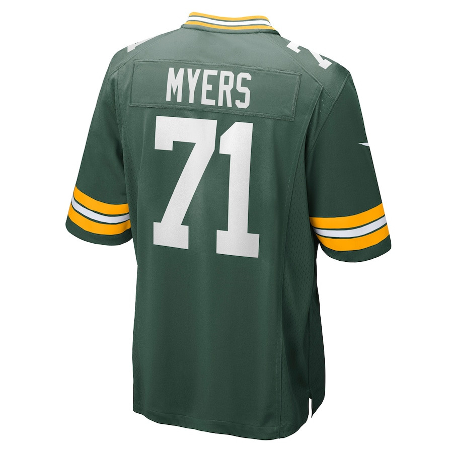 Josh Myers 71 Green Bay Packers Game Green NFL Jersey Men's
