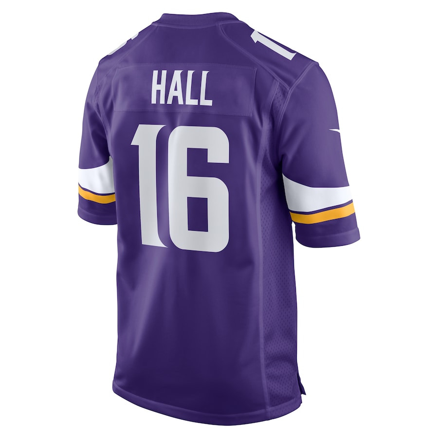 Jaren Hall 16 Minnesota Vikings Game Purple NFL Jersey Men's