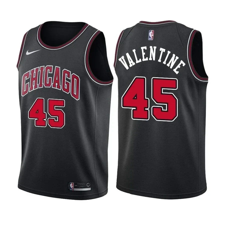 Chicago Bulls Denzel Valentine 45 Statet Edition Black NBA Jersey Men's
