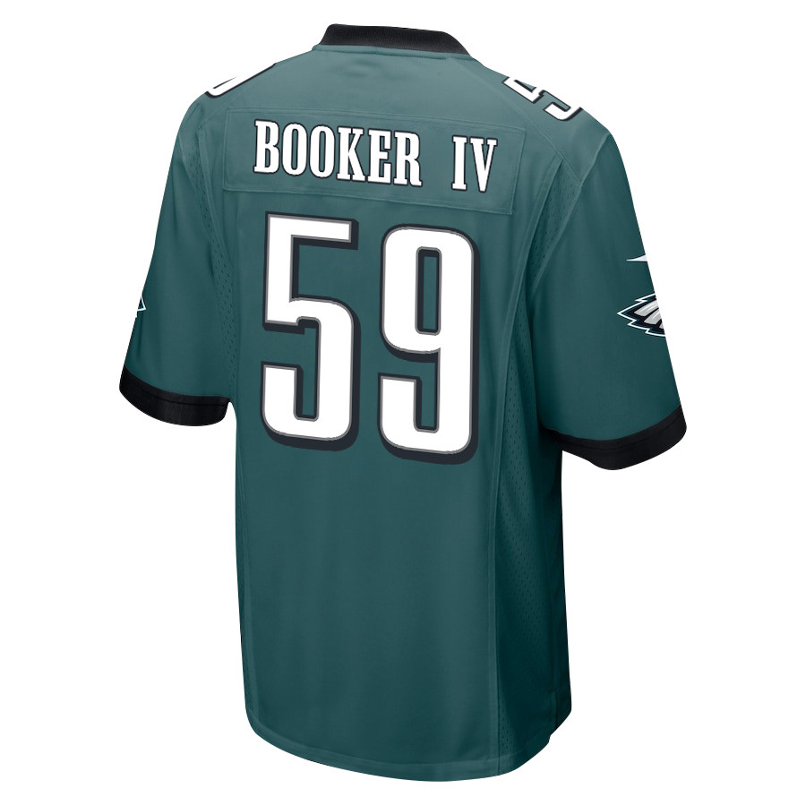 Thomas Booker IV 59 Philadelphia Eagles Super Bowl LIX New Orleans Patch Game Midnight Green NFL Jersey Men's