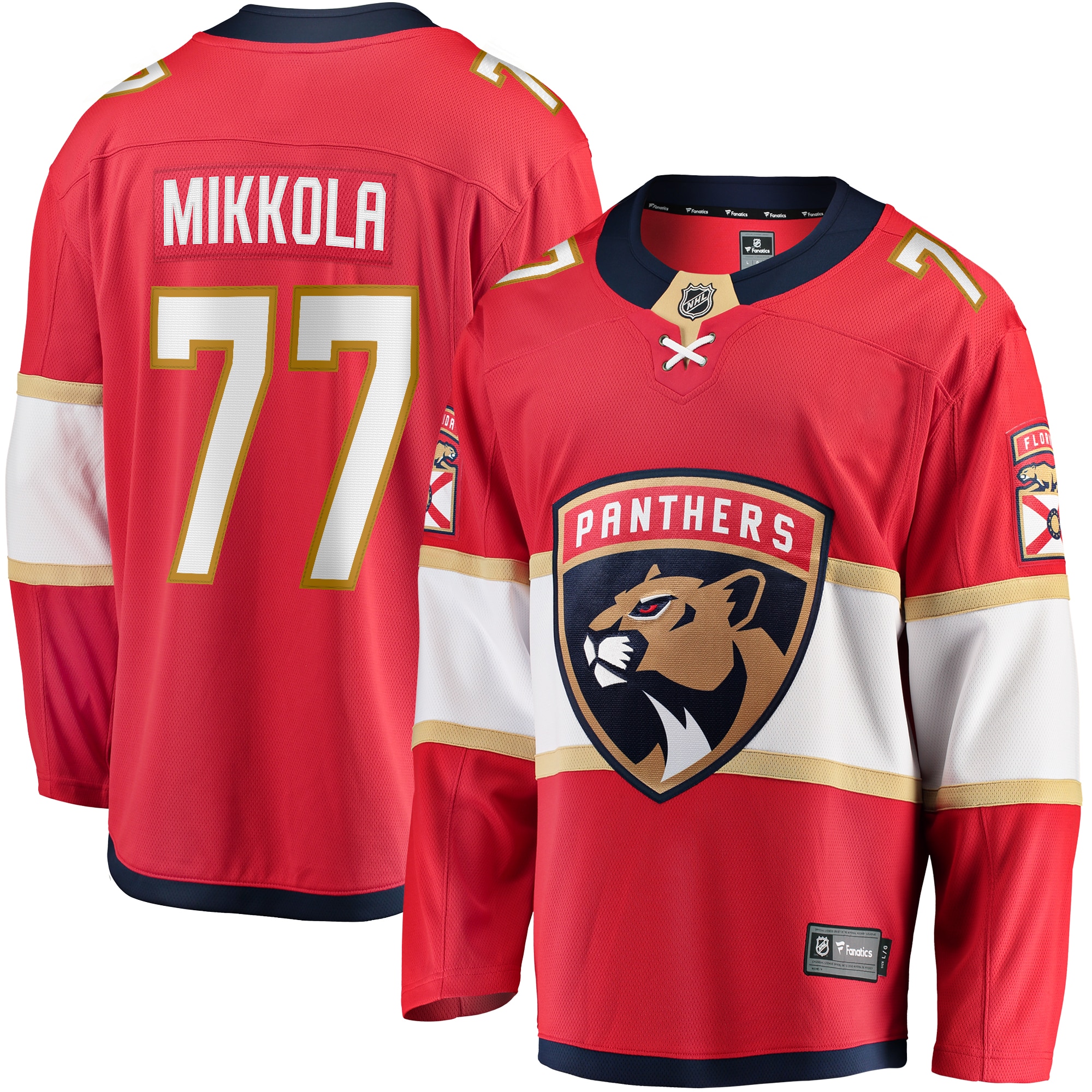 Florida Panthers Niko Mikkola Red Premier Breakaway Player NHL Jersey Men's