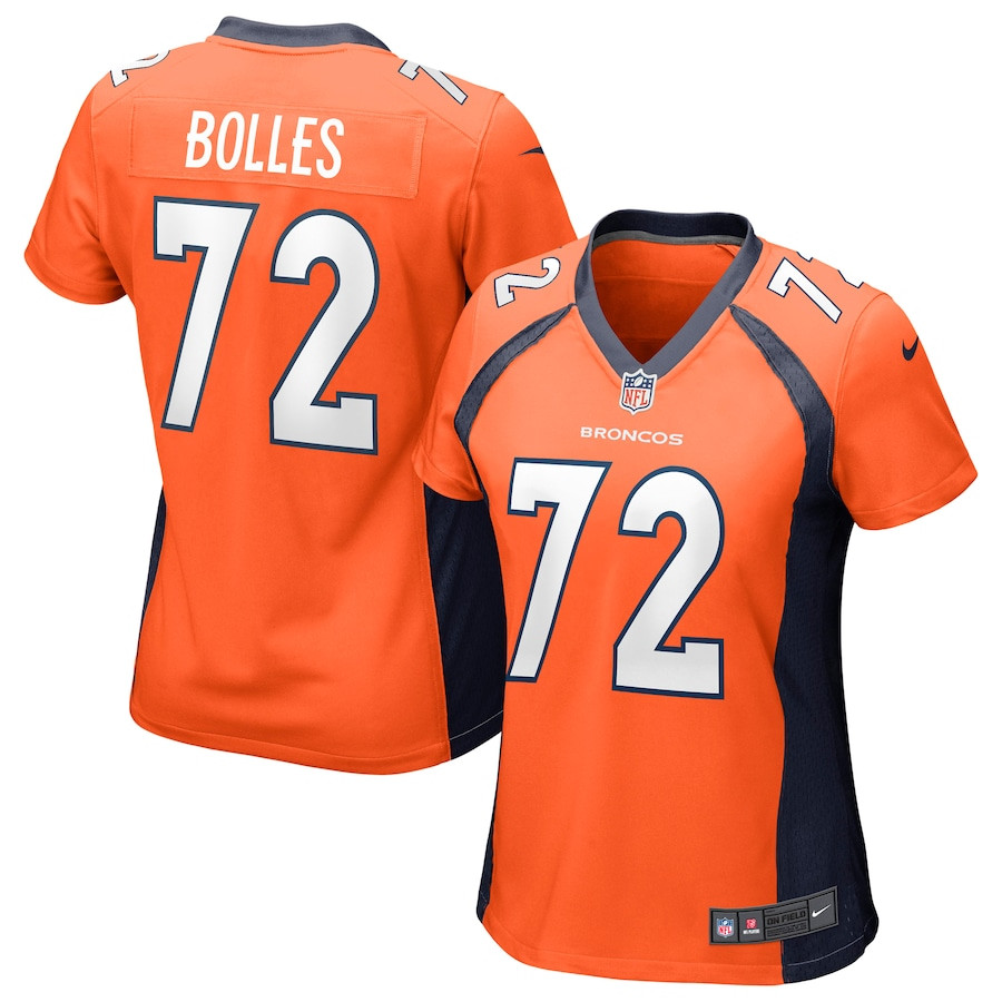 Garett Bolles 72 Denver Broncos Game Orange NFL Jersey Women's