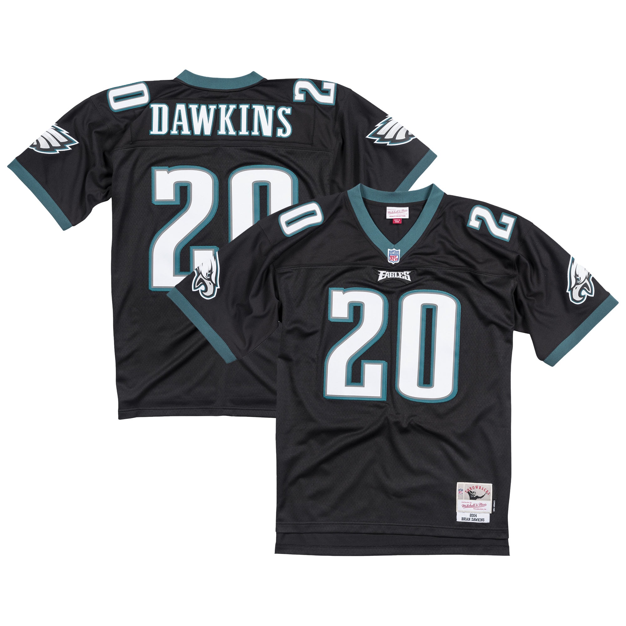 Philadelphia Eagles Brian Dawkins Mitchell Ness Black Legacy NFL Jersey Men's