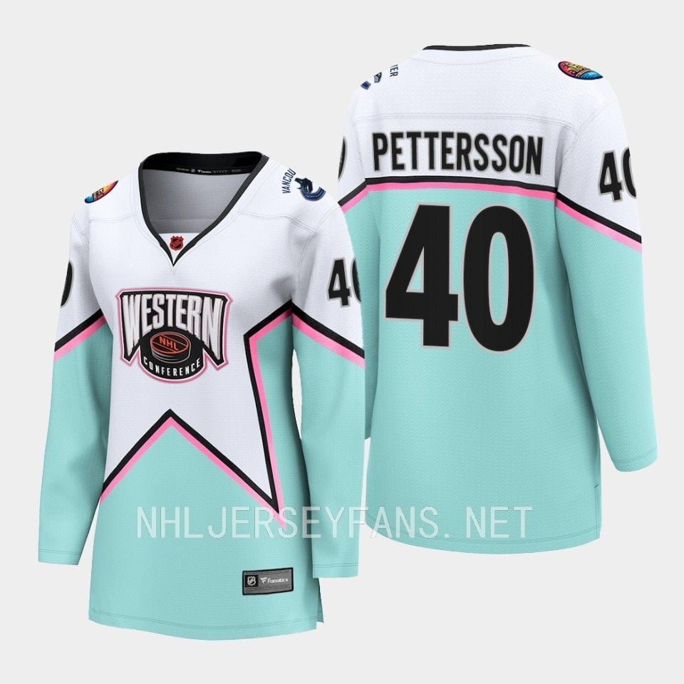 Elias Pettersson 40 Vancouver Canucks White 2023 All Star Western Conference Women NHL Jersey Women's