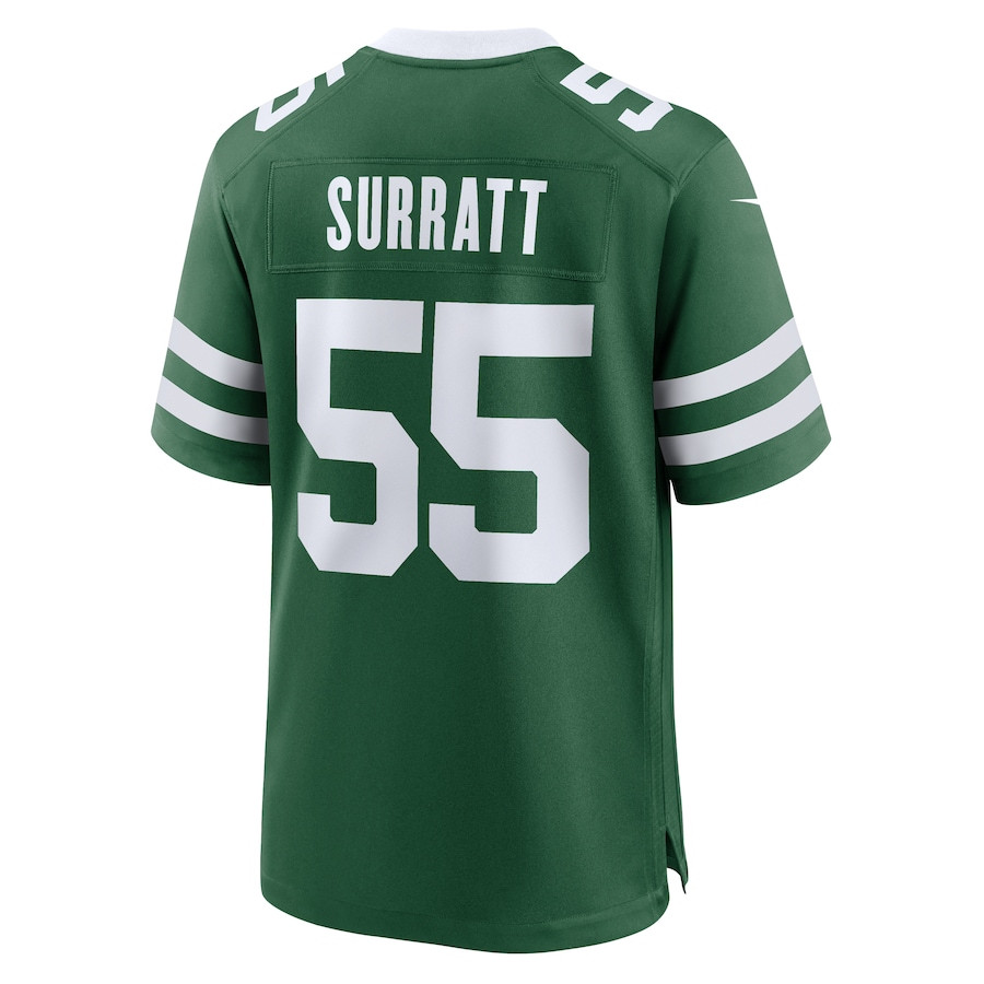 Chazz Surratt 55 New York Jets Team Game Legacy Green NFL Jersey Men's