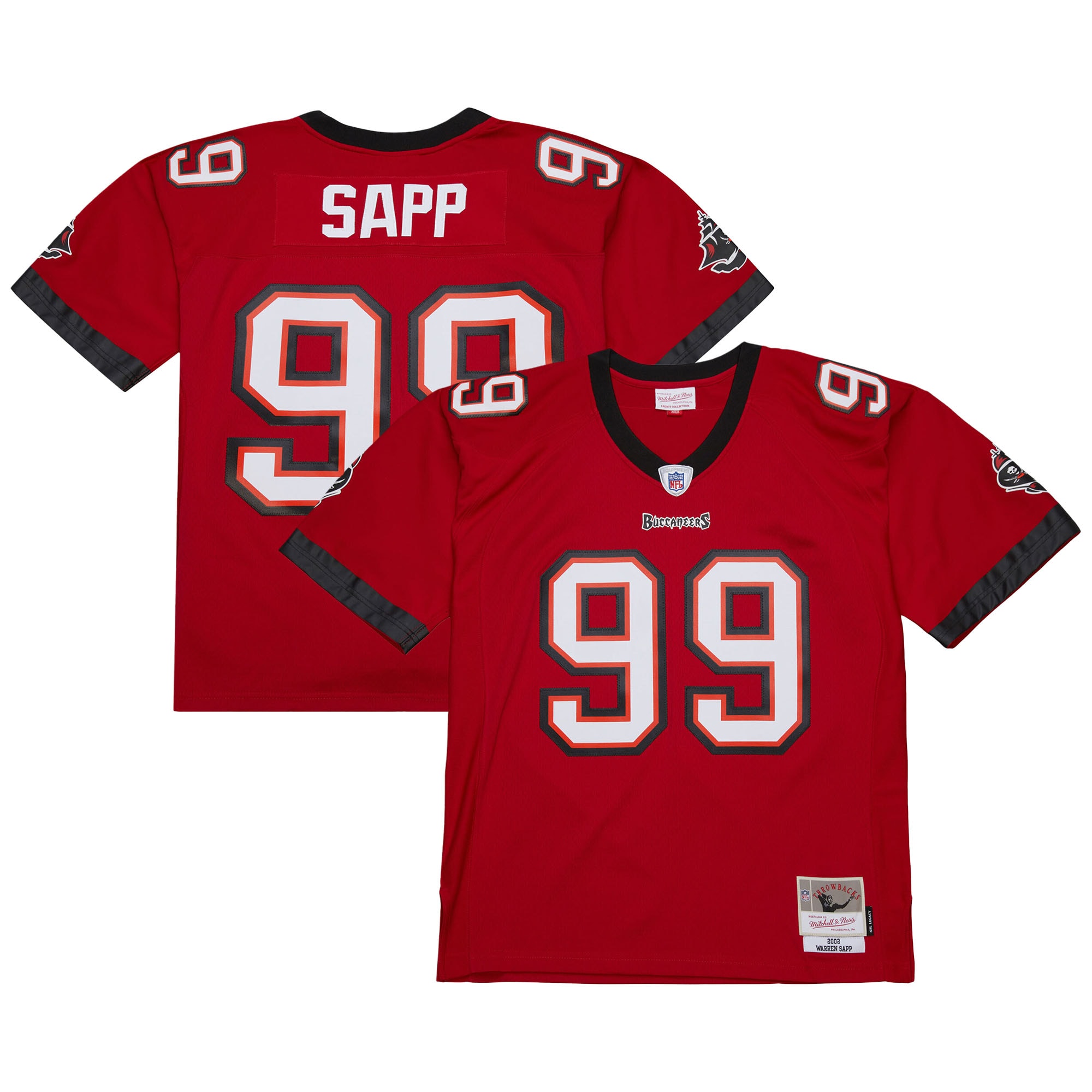Tampa Bay Buccaneers Warren Sapp Mitchell Ness Red 2002 Legacy NFL Jersey Men's