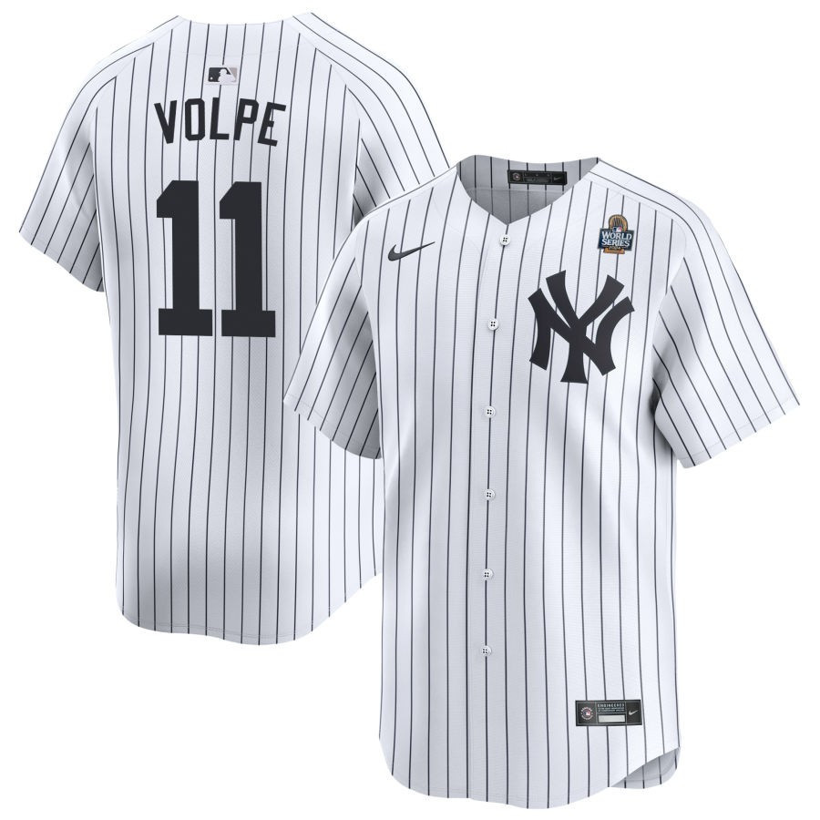 Anthony Volpe 11 New York Yankees 2024 World Series Home Limited Player White MLB Jersey Men's