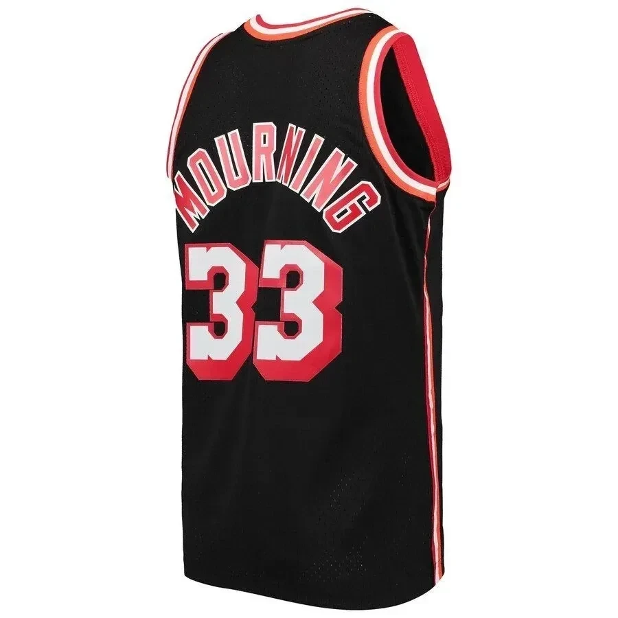 Alonzo Mourning Miami Heat Mitchell Ness 1996-97 Hardwood Classics Swingman Player Black NBA Jersey Men's