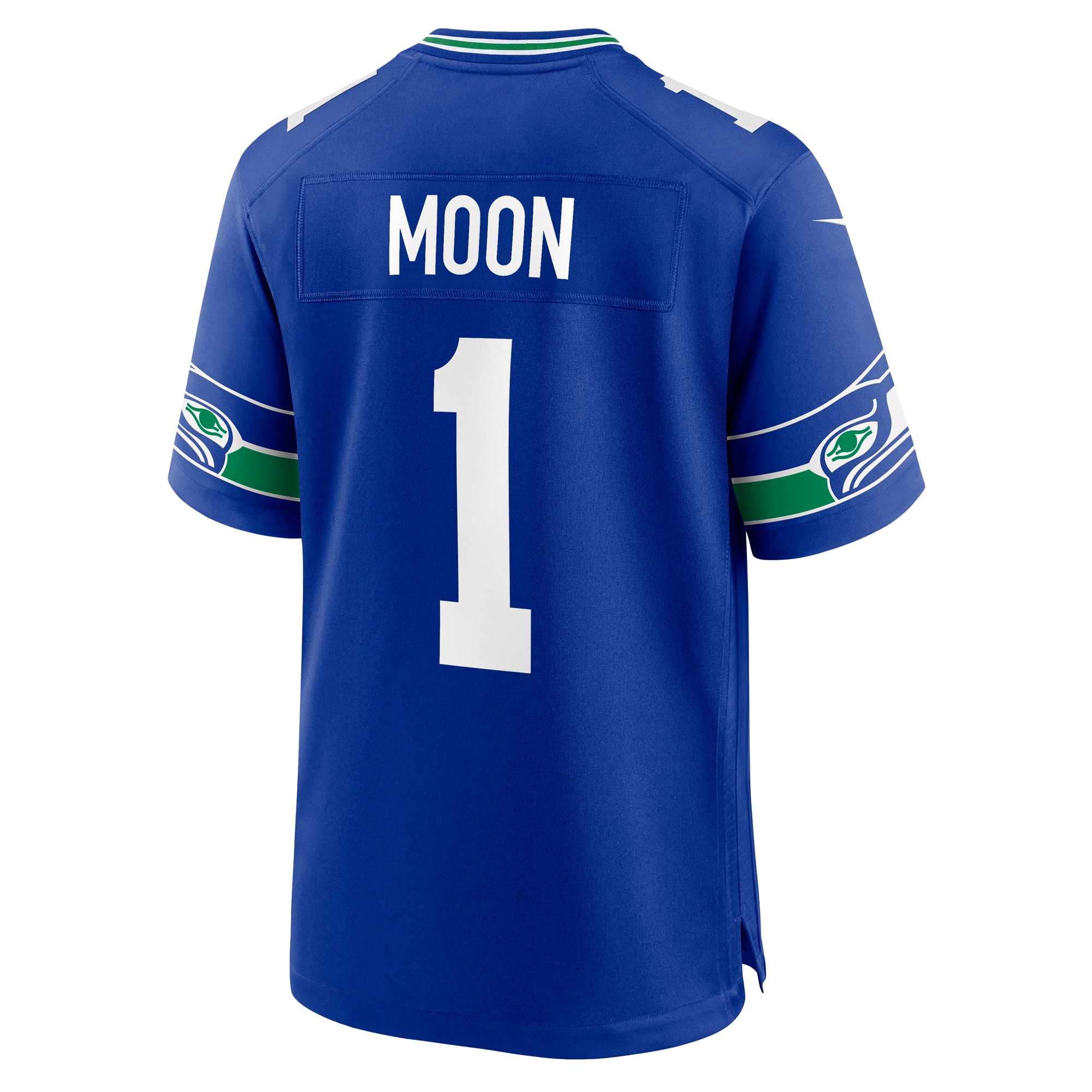 Seattle Seahawks Warren Moon Royal Throwback Retired Player Game NFL Jersey Men's