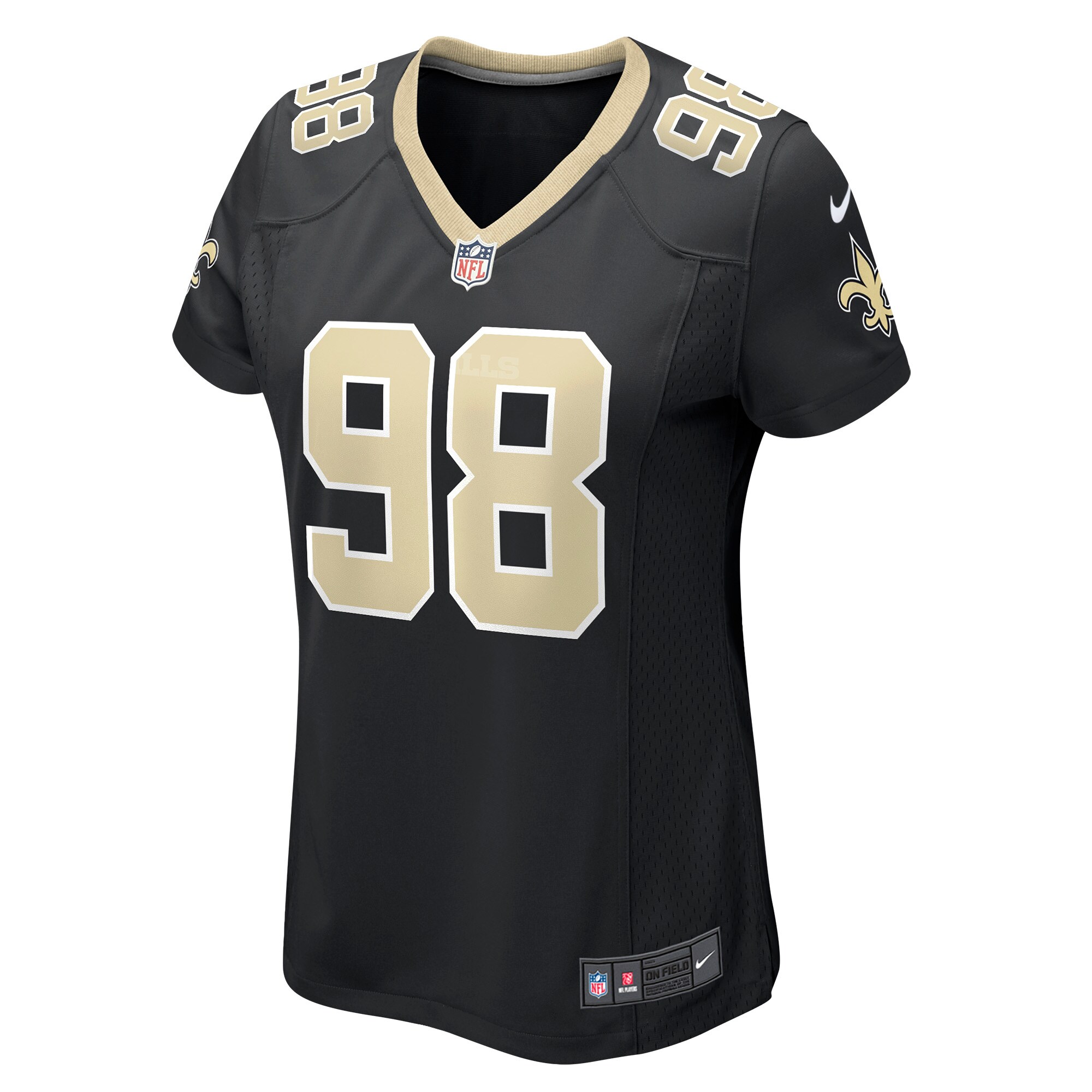 New Orleans Saints Payton Turner Black Game NFL Jersey Women's