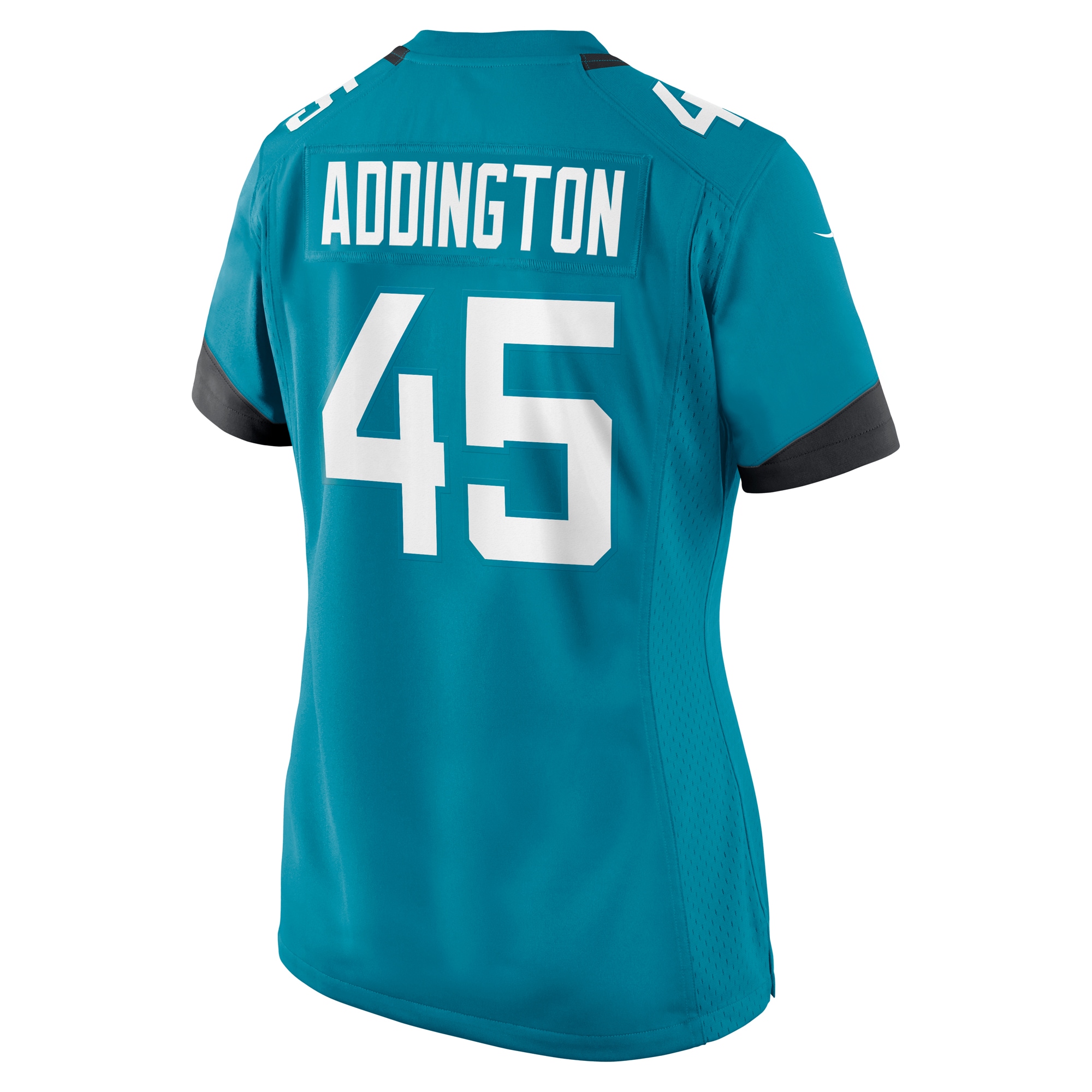 Jacksonville Jaguars Tucker Addington Teal Team Game NFL Jersey Women's