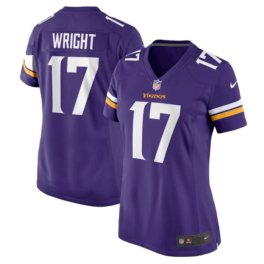 Ryan Wright 17 Minnesota Vikings Game Purple NFL Jersey Women's