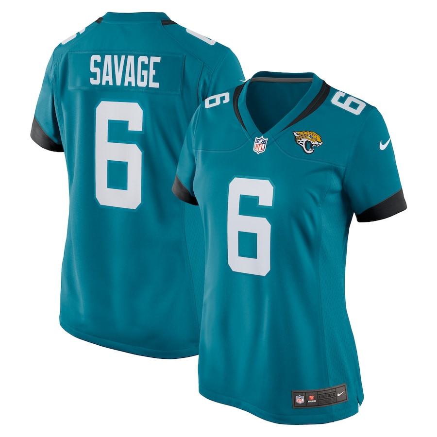 Darnell Savage 6 Jacksonville Jaguars Alternate Game Teal NFL Jersey Women's