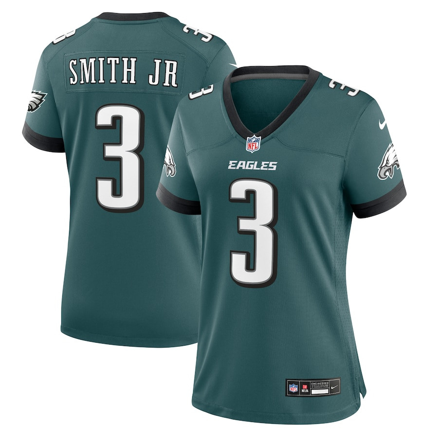 Nolan Smith 3 Philadelphia Eagles Team Game Midnight Green NFL Jersey Women's