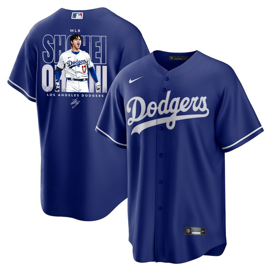 Shohei Ohtani 17 Los Angeles Dodgers Signed ShoTime 2023 Alternate Royal MLB Jersey Men's