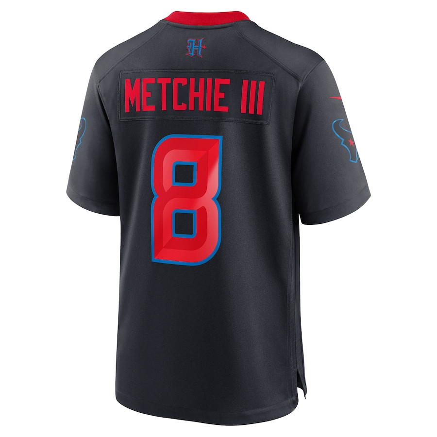 John Metchie III 8 Houston Texans 2nd Alternate Game Navy NFL Jersey Men's