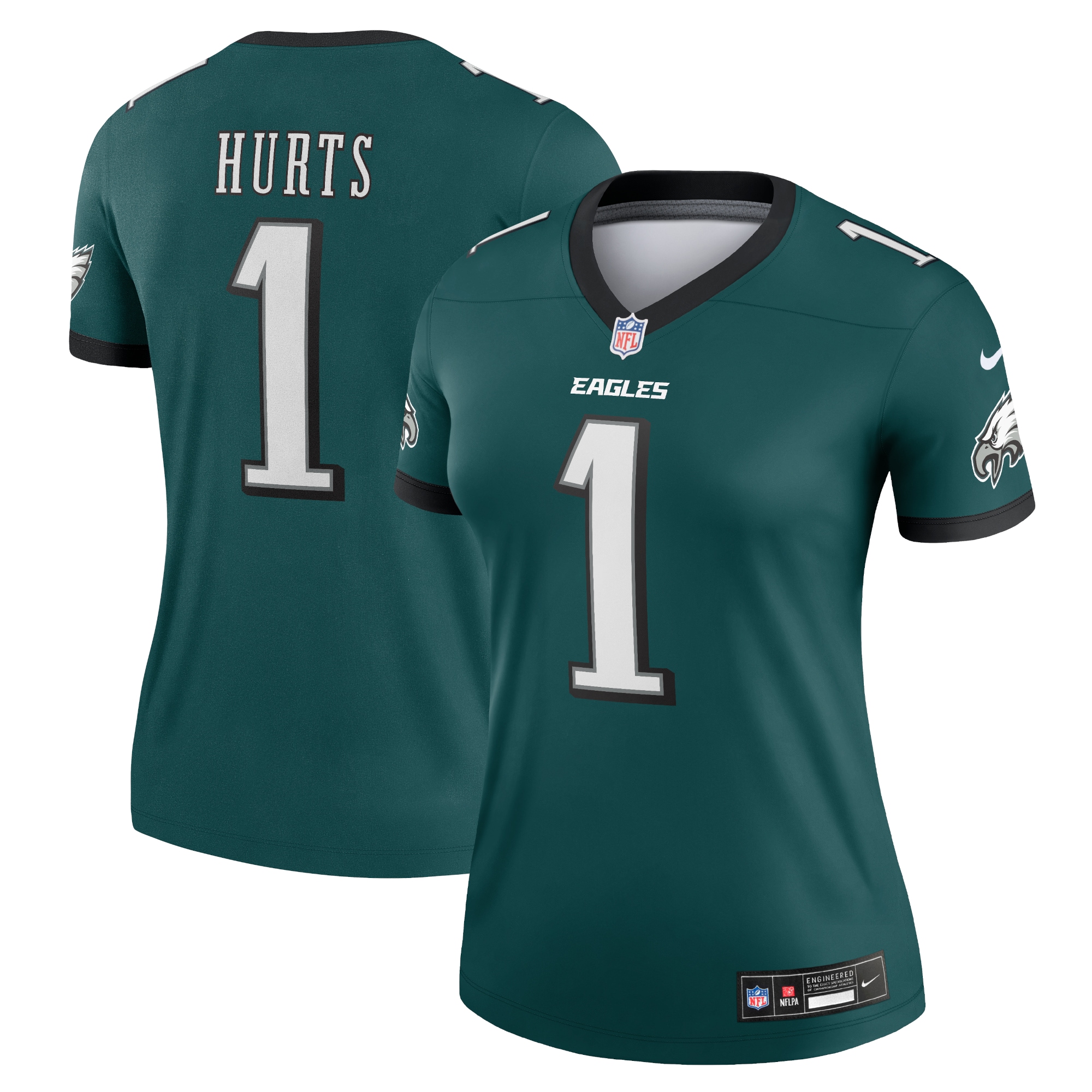 Philadelphia Eagles Jalen Hurts Midnight Green Legend Player Performance Top NFL Jersey Women's