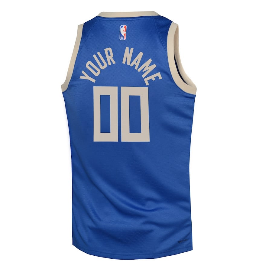Milwaukee Bucks 2024/25 Swingman Custom City Edition Royal NBA Jersey Youth